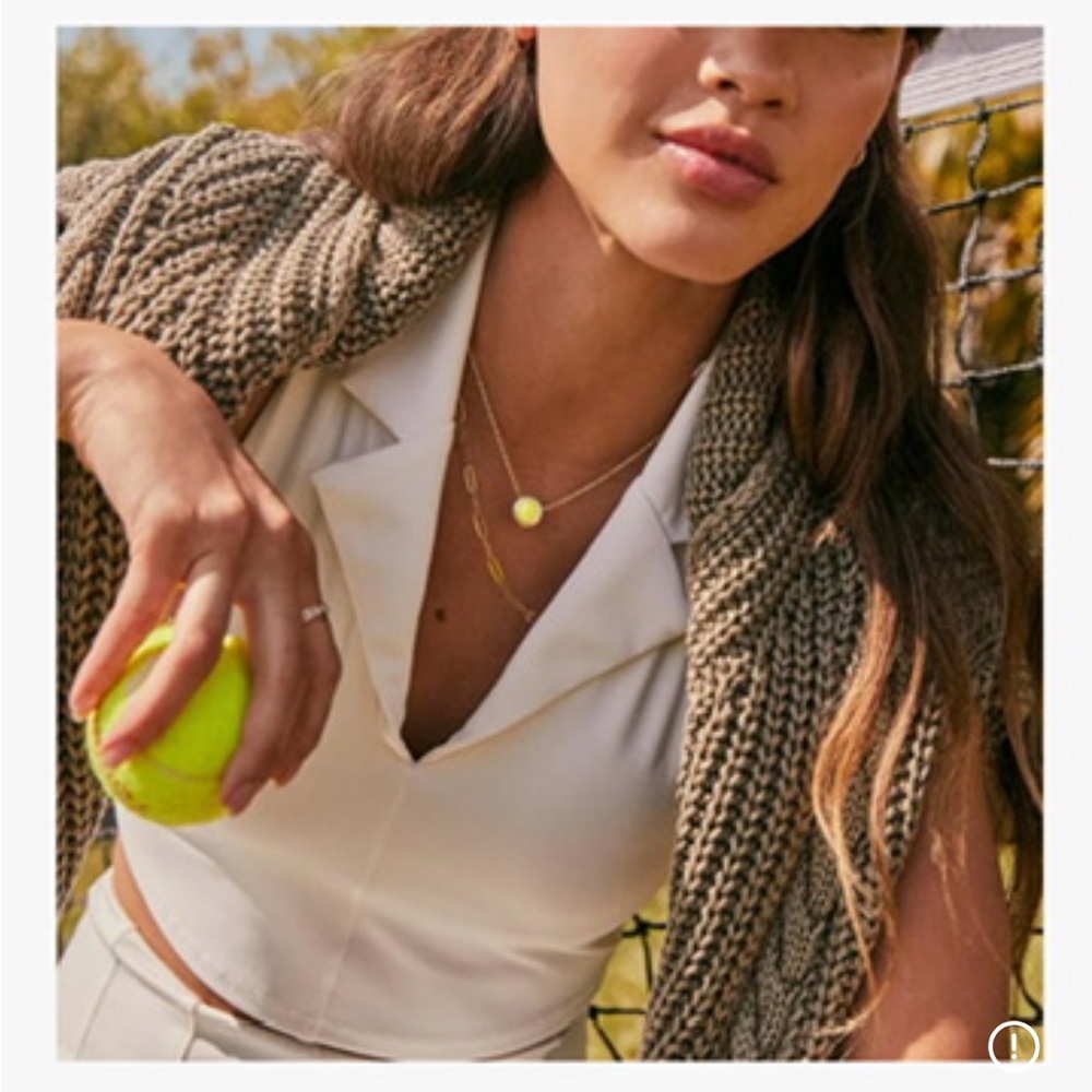 Kendra Scott Tennis Gold Short Pendant Necklace & Earring Set